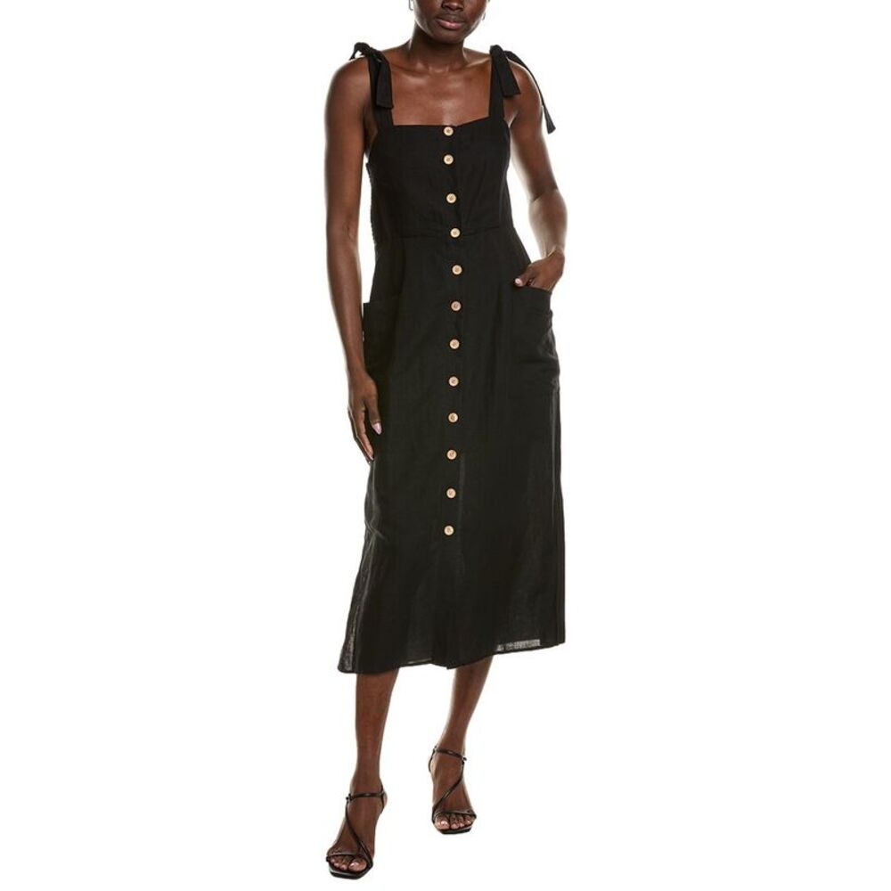 Emerson Fry Womens  Lillian Linen-Blend Dress, Black